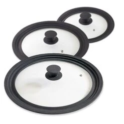 Lot 3 Couvercles En Verre Multi-diamètres De 16 à 32 Cm