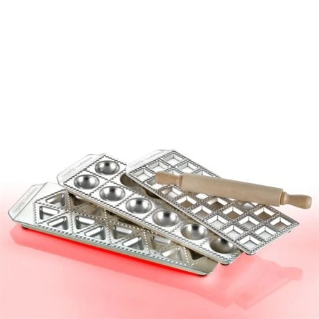 Imperia Coffret Raviolamp Tris 3 Plaques à Raviolis Et Tortellis + Rouleau 1 Imperia Coffret Raviolamp Tris 3 Plaques à Raviolis Et Tortellis + Rouleau