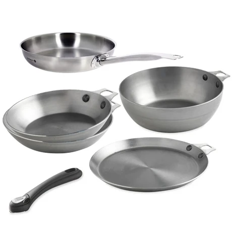 De Buyer Batterie 5 Pièces Avec Manche Amovible Mineral B 1 De Buyer Batterie 5 Pièces Avec Manche Amovible Mineral B