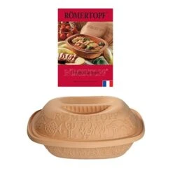 Set Cocotte En Terre Cuite 34,5 Cm Römertopf Et Livre Recettes