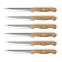 LIVOO Bloc De 6 Couteaux à Steak En Bois -Maison Cuisine Rabais 411005 2 3 Bloc de 6 couteaux a steak en bois Livoo