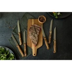 LIVOO Bloc De 6 Couteaux à Steak En Bois -Maison Cuisine Rabais 411005 4 3 Bloc de 6 couteaux a steak en bois Livoo