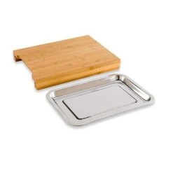 Planche à Découper Bambou 34 Cm Avec Bac Amovible Inox -Maison Cuisine Rabais 481016 2 4 Planche a decouper bambou 34 cm avec bac amovible inox Mathon