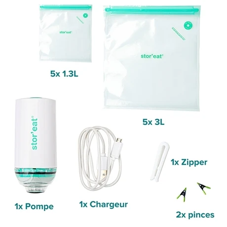 Kit Pompe Et Sacs Sous Vide STOR’EAT F93867 1 Kit Pompe Et Sacs Sous Vide STOR’EAT F93867