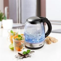 Domo Bouilloire En Verre Led Bleu 2200 W -Maison Cuisine Rabais 702003 3 1 Bouilloire en verre led bleu 2200 W Domo
