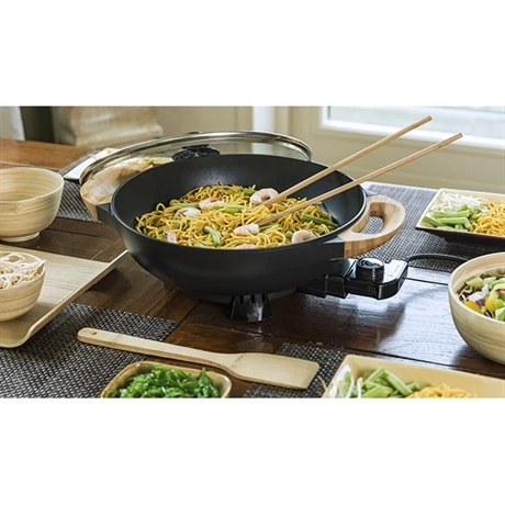 Bestron Wok électrique Avec Couvercle En Verre 1500 W 2 Bestron Wok électrique Avec Couvercle En Verre 1500 W – Image 2