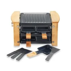Raclette Grill 4 Poêlons 650 W Bois -Maison Cuisine Rabais 780191 2 1 Raclette grill 4 poelons 650 W bois Kitchen Chef Professional