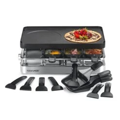 Appareil Raclette-gril Et Crêpes électrique 8 Poêlons 1200 W -Maison Cuisine Rabais 780254 3 1 Appareil raclette gril et crepes electrique 8 poelons 1200 W Naturamix