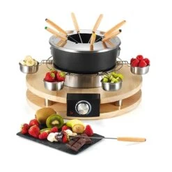 Set Appareils à Raclette Et à Fondue En Bois -Maison Cuisine Rabais 789021 3 1 Set appareils a raclette et a fondue en bois Kitchen Chef Professional